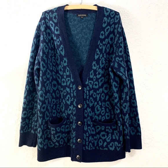 Banana Republic Merino Wool Leopard Long Cardigan - Picture 2 of 6